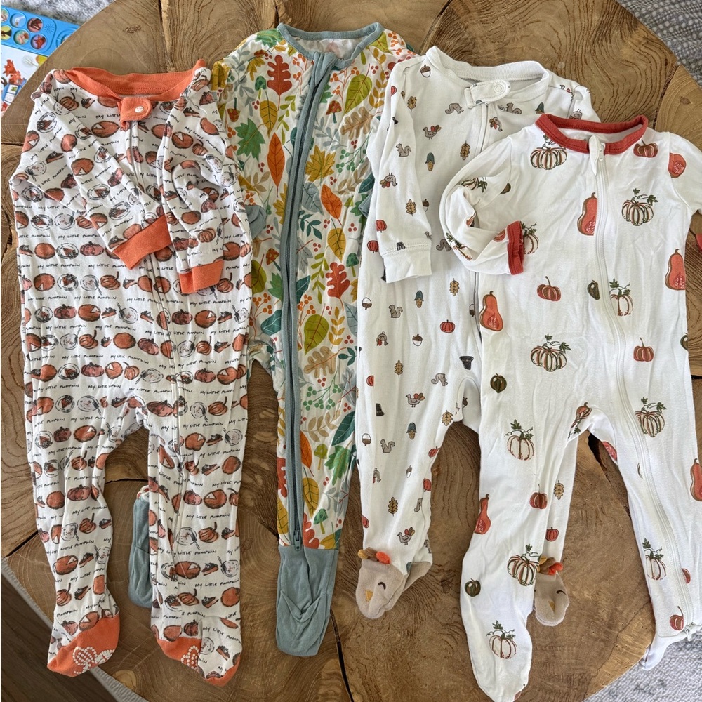 Autumn and Thanksgiving Baby Pajamas